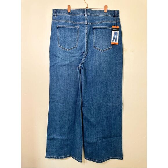 Well Worn Wide Leg Blue Jeans With Stretch Size 16 or 36 New - Picture 7 of 7